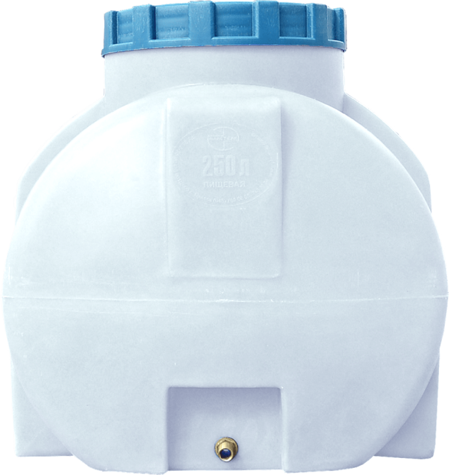 Емкость 250 л горизонтальная ГО ПБ белая Київ - зображення 5