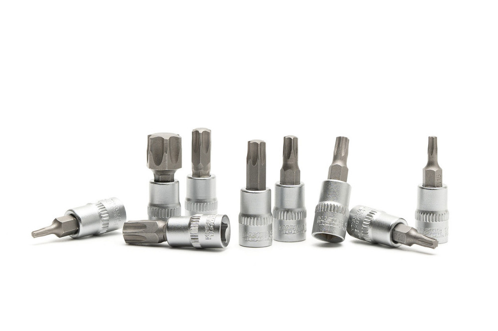 Набор головок торцевых MASTERTOOL с отверточными насадками TORX 1/4" T10-T60 CrV 9 шт 78-1400 Харків - зображення 7