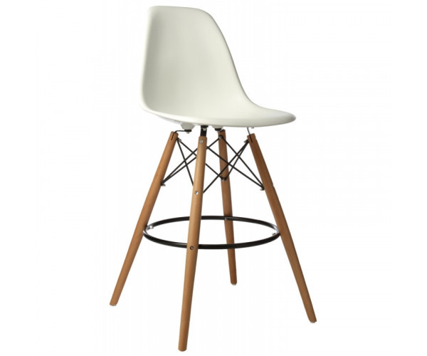 Стілець Тауер Вуд барний високий білий Дніпро - зображення 1