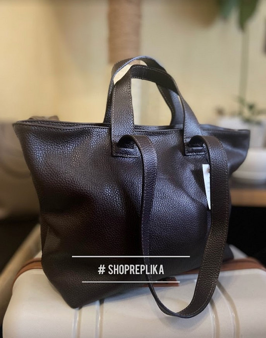 Итальянская кожаная сумка шопер А4 тауп коричневая TS000100 Киев - изображение 2