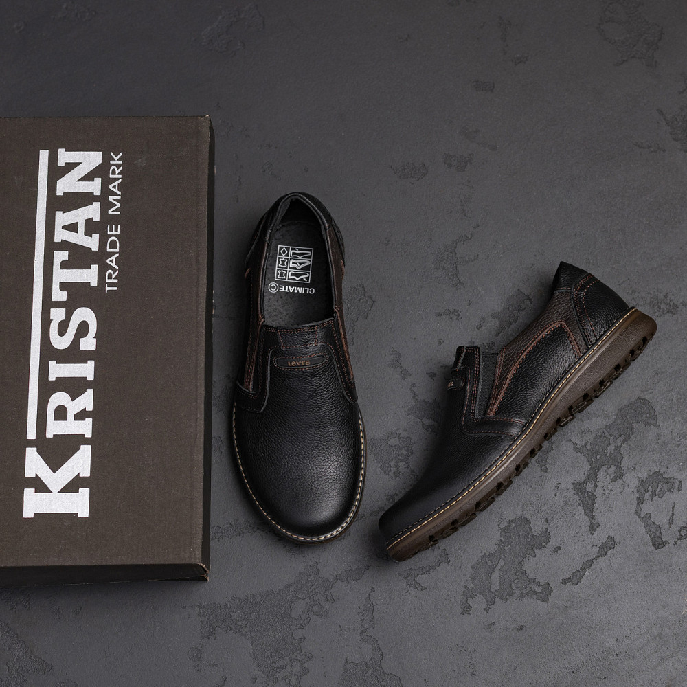 Мужские кожаные туфлі LV Black Київ - зображення 10