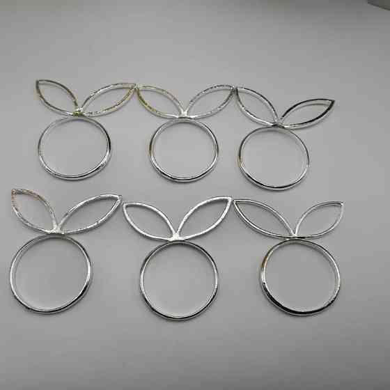 Крупные кольца для салфеток Leeseph с ушками серебряные, набор 6 шт. Одеса