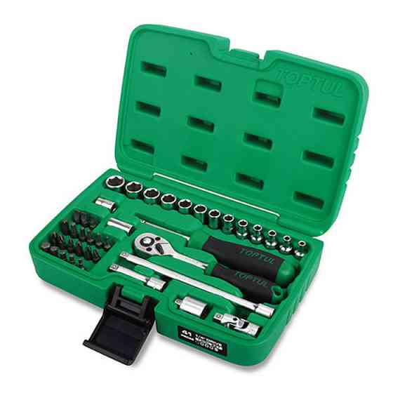 Набор торцевых головок и бит с трещоткой TOPTUL 1/4" 41ед. GCAI4102 Харків