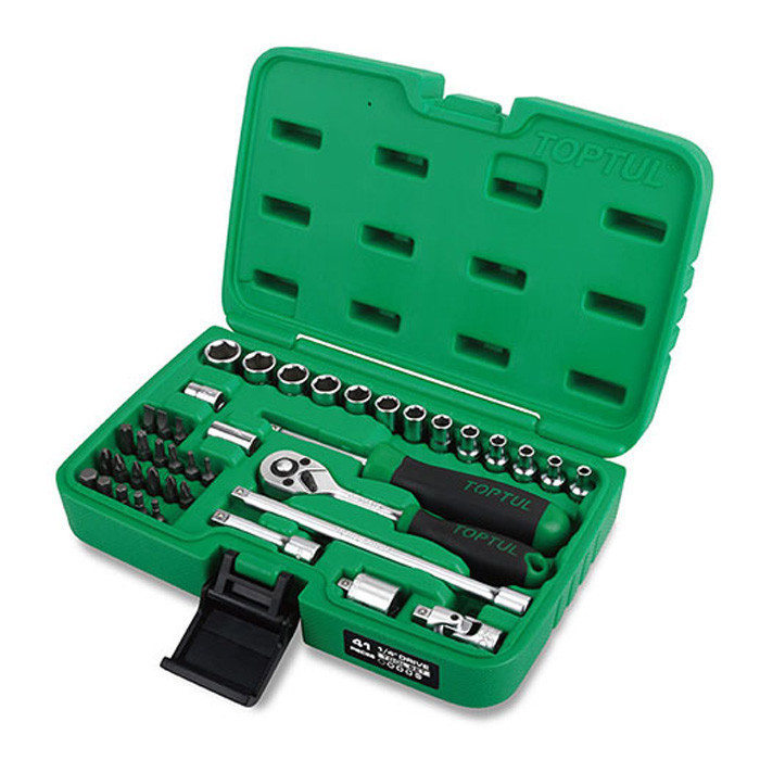 Набор торцевых головок и бит с трещоткой TOPTUL 1/4" 41ед. GCAI4102 Харків - зображення 1