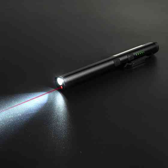 Фонарик светодиодный алюминиевый (COB+LED) с УФ, лазером и магнитом Pen Light  PROTESTER PRO-FL0305S Харків