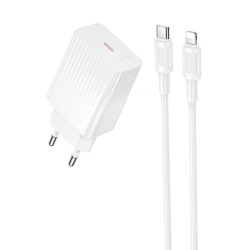 СЗУ Borofone BAS73A Source PD20W (1USB-C) + кабель Type-C to Lightning Херсон - изображение 1