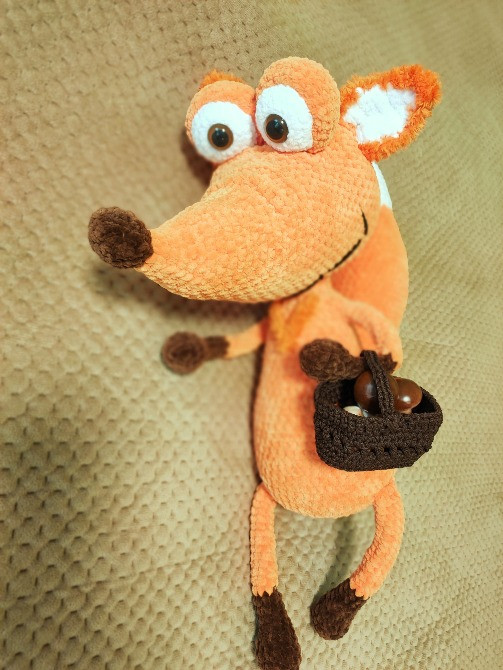 Іграшка м'яка в'язана помаранчева лисичка ручна робота Нововолинськ - зображення 1