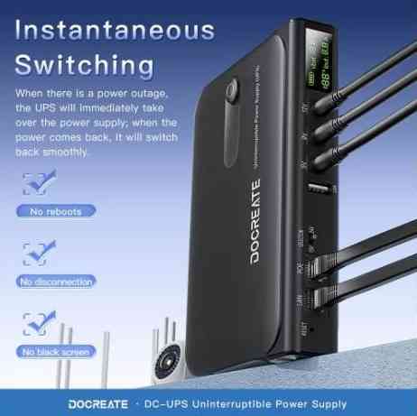 DC-UPS 36Вт DC1036L Джерело безперебійного живлення 5В 9В 12В 24В для роутера, ONU, комутатора та ін Київ