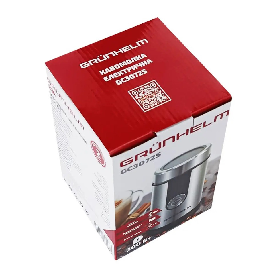Кофемолка Grunhelm GС-3072S 300 Вт серебристая Київ - зображення 4