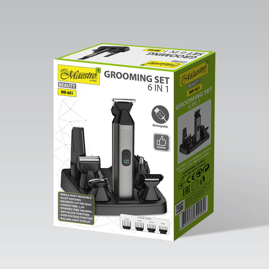 Машинка для стрижки аккумуляторная Maestro MR-661 800 мАч черная Киев - изображение 5