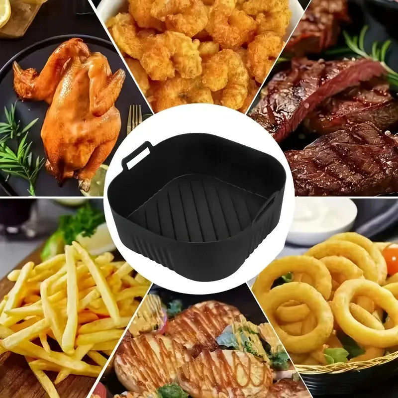 Форма в аерогриль квадртаная силиконовая 19396 23х23х8 см черная Киев - изображение 3