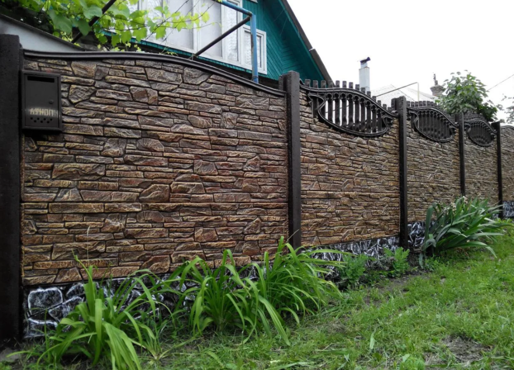 Глянцевые еврозаборы. Еврозабор Мрамор из бетона. Еврозабор Гранилит Кривий Ріг - зображення 1