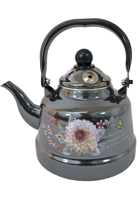 Чайник на плиту Edenberg Квіти EB-3356-Flower-Black 2.5 л чорний Київ - зображення 1
