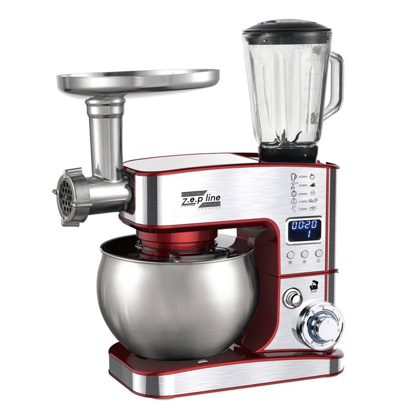 Кухонный комбайн 7 в 1 Zepline ZP-135-Red 4200 Вт красный Київ - зображення 1