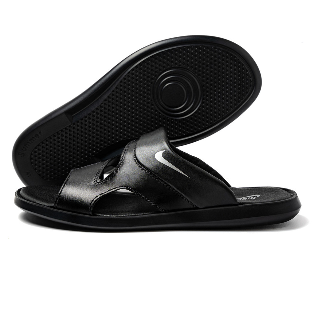 Мужские кожаные  летние шлепанцы-сланцы Nike Киев - изображение 1