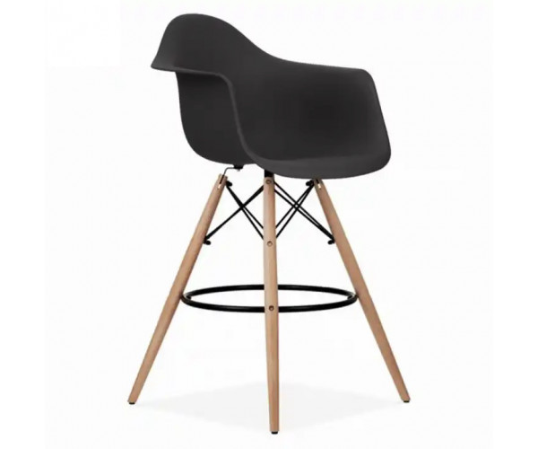 Стілець Тауер Вуд Eames барний високий чорний Дніпро - зображення 1