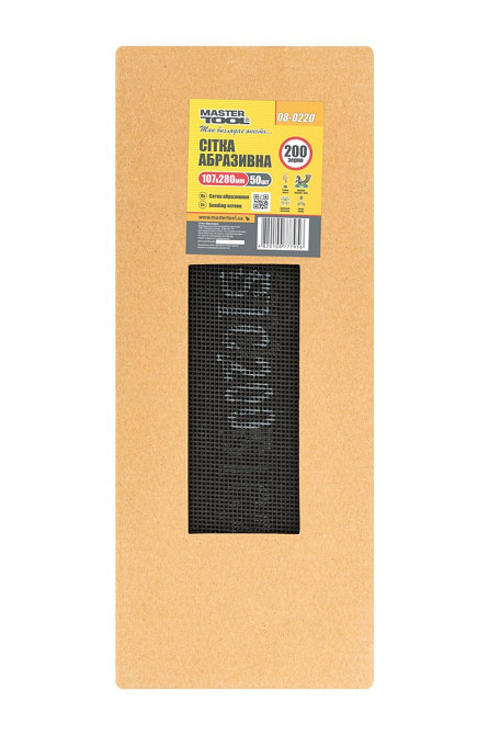 Сетка абразивная MASTERTOOL зерно 200 107х280 мм 08-0220 Харків - зображення 3