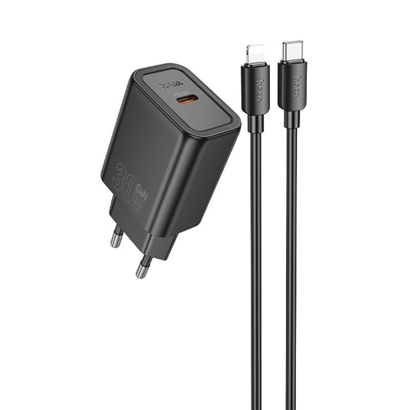 СЗУ Hoco N62 Gentle PD30W (1USB-C) + кабель Type-C to Lightning Херсон - зображення 1