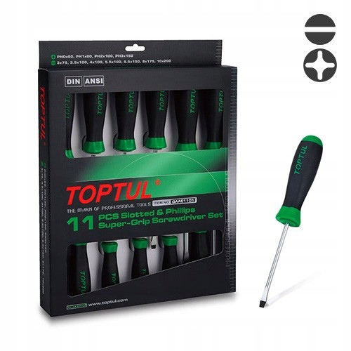 Набор отверток TOPTUL 11 ед. GAAE1101 Харьков - изображение 4