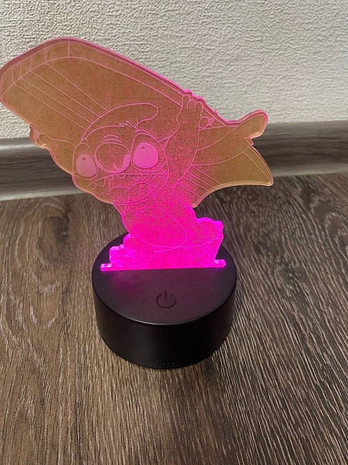 3Д нічник стіч багатокольоровий з пультом Дніпро - зображення 2