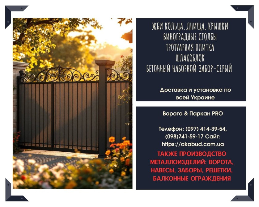 Паркани з профлиста, навіси, ворота відкатні та розпашні Кривой Рог - изображение 2