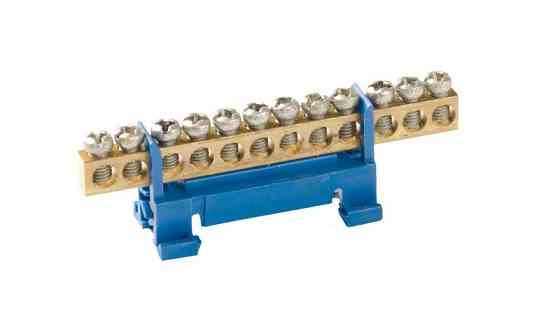 Шина нулевая ГОСПОДАР 12 отверстий DIN 94-0280 Харьков