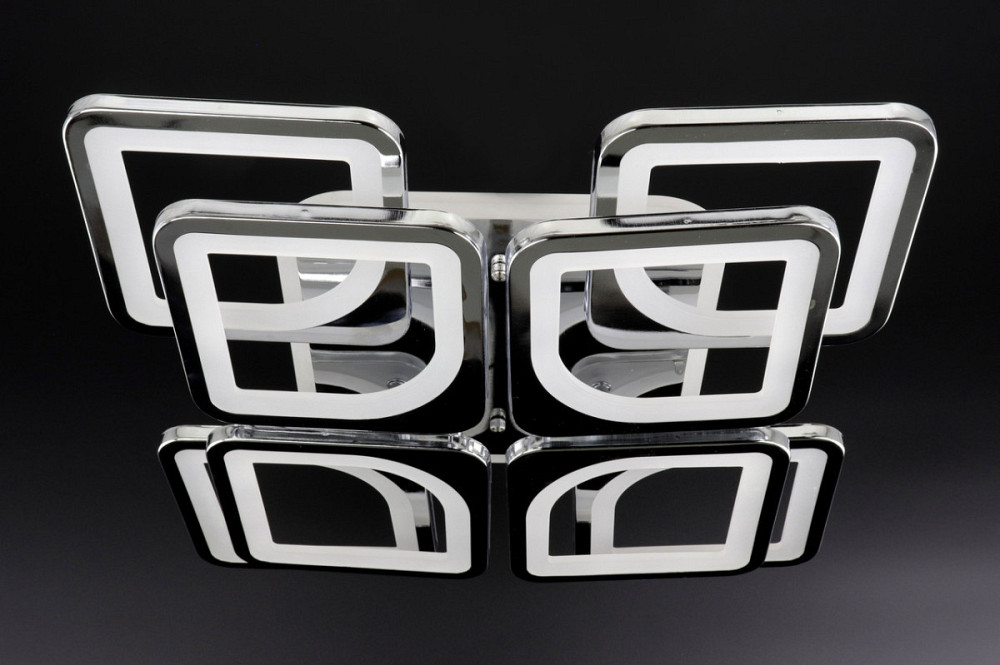 Люстра стельова LED з пультом A2281/4+4S-RGB-ch Хром 11х43х43 см. Киев - изображение 1