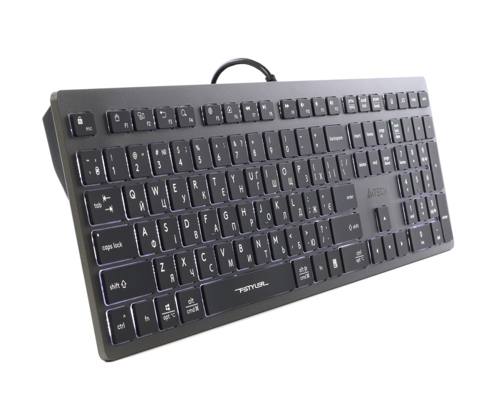 Клавиатура компьютерная проводная A4Tech FX60HUSB(Grey)Whitebacklit серая Київ - зображення 3