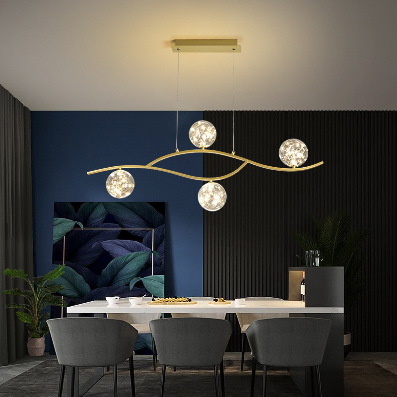 Люстра стельова LED YQ318/4-ab-led-k Золото 45-150х13х70 см. Киев - изображение 1