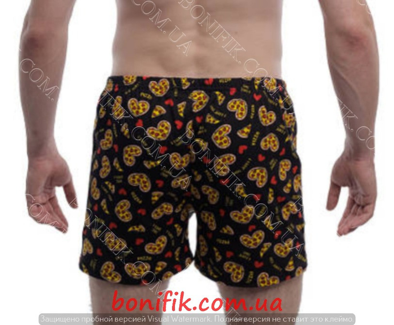 Мужские семейные трусы с рисунком "пицца-сердце" (арт. МБ 000270) Кривий Ріг - зображення 4