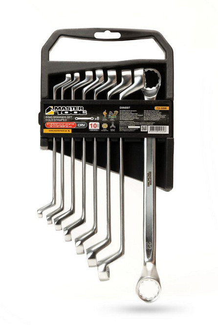 Ключи накидные MASTERTOOL COLD STAMPED набор 8 шт (6х7-20х22 мм) CrV DIN897 72-3208 Харків - зображення 1
