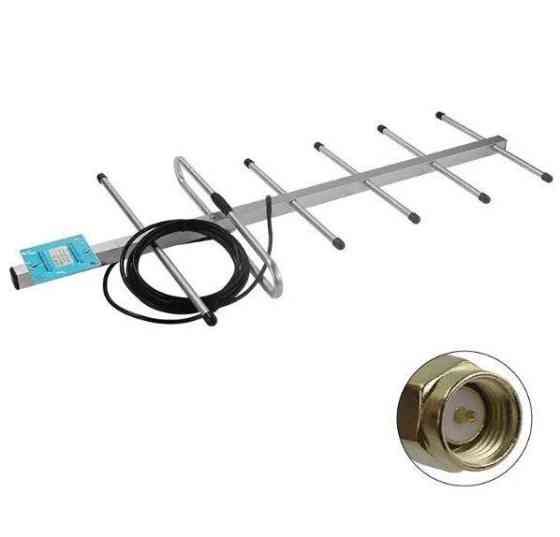 Антенна Yagi 370-450 МГц 11 дБ, до 25 Вт, кабель RG 58U 3 м с SMA-male разъемом. Смотрите графики КС Днепр