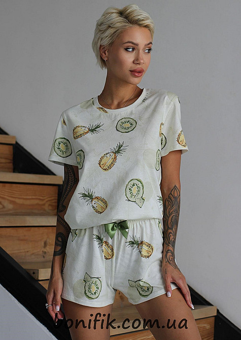 Женский комплект пижамы с футболкой и шортами "Pineapple" (12006) (арт. 1553) Кривой Рог - изображение 3