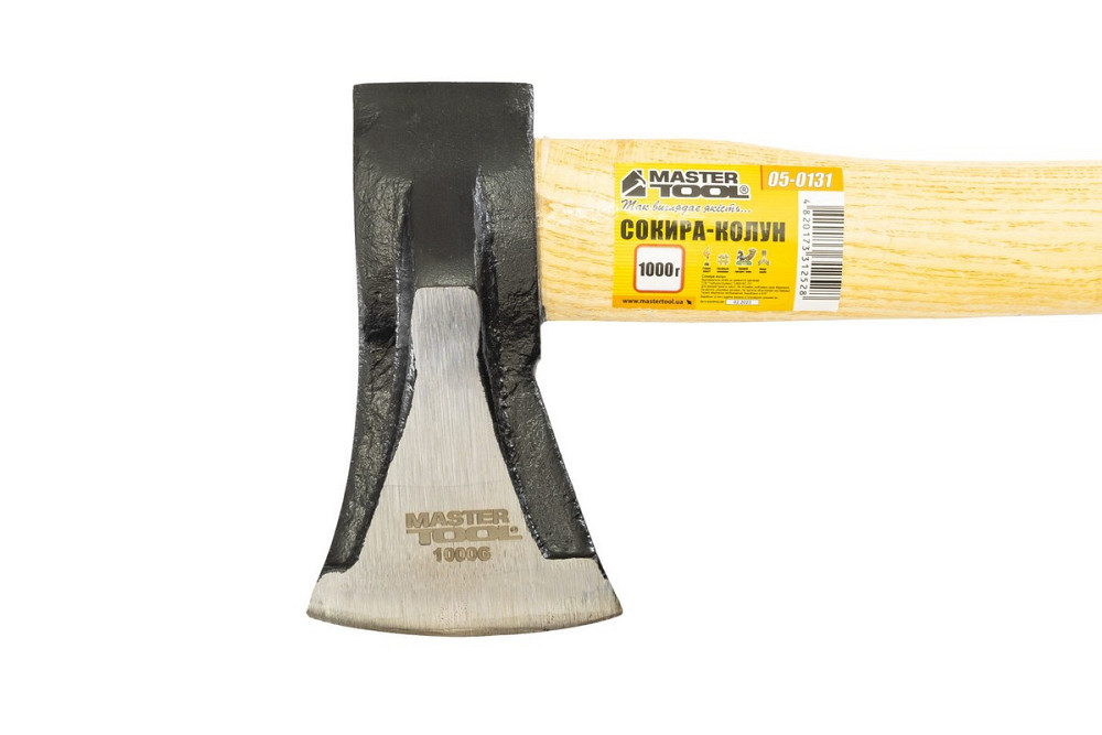 Топор-колун MASTERTOOL 1000 г HRC 50 рукоятка из дерева с полимерной защитой 430 мм 05-0131 Харьков - изображение 3