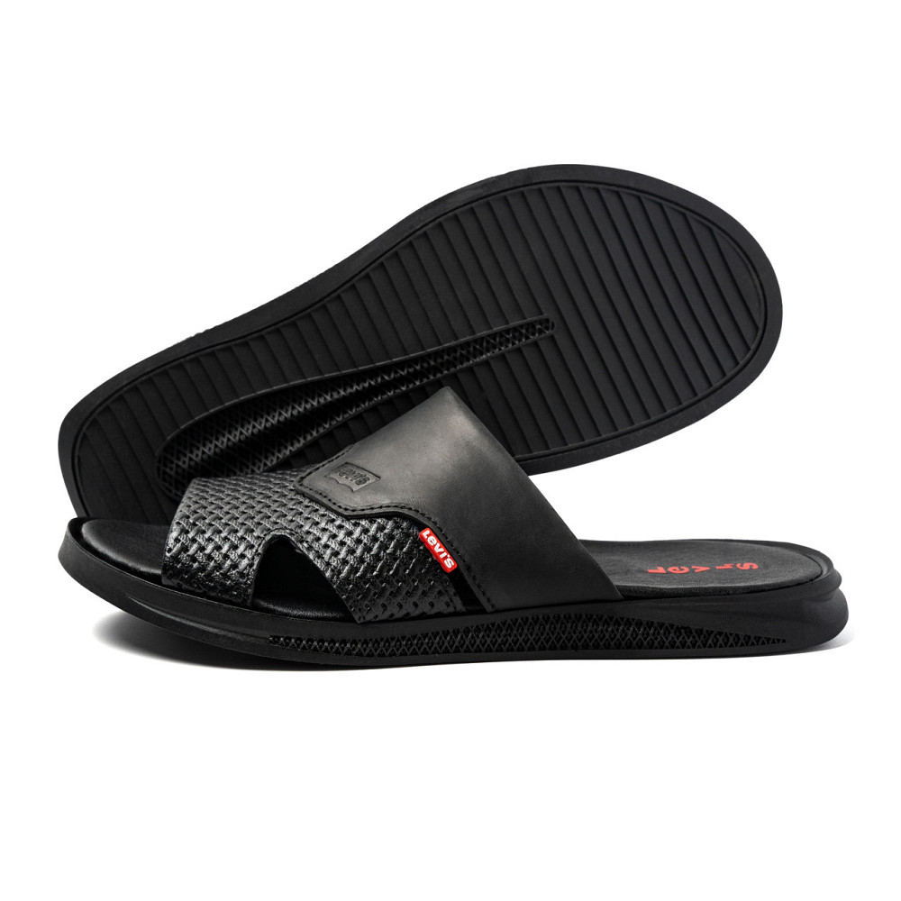 Мужские кожаные  летние шлепанцы-сланцы Levis Київ - зображення 1