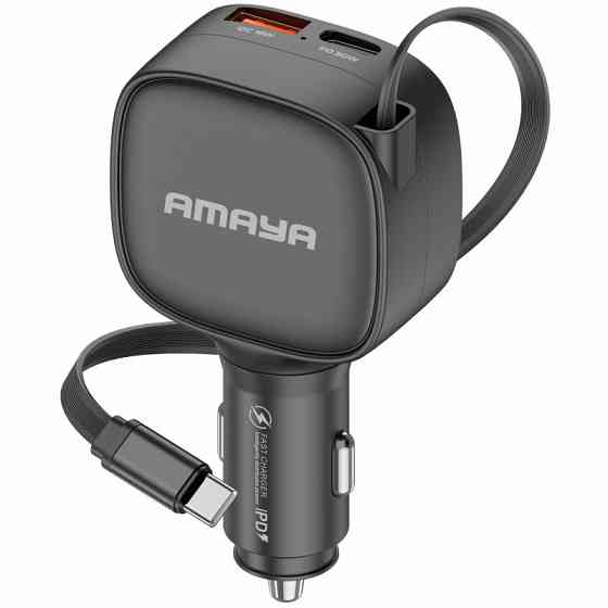 АЗУ Amaya ACC-12C PD57.5W+QC3.0 total 84W (1USB-A/1C) with retractable cable Type-C Херсон