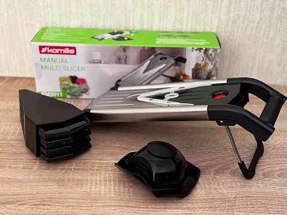 Овощерезка мандолина Kamille 5 в 1, шинковка для капусты и овощей, кухонная терка с насадками Одеса