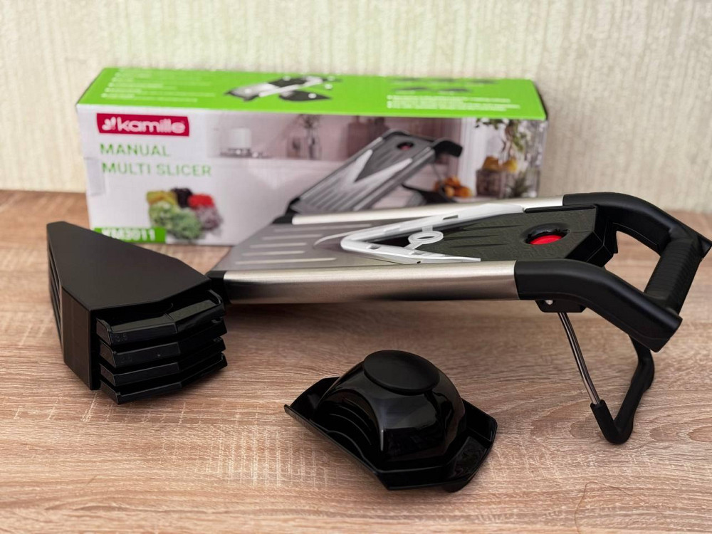 Овощерезка мандолина Kamille 5 в 1, шинковка для капусты и овощей, кухонная терка с насадками Одеса - зображення 5