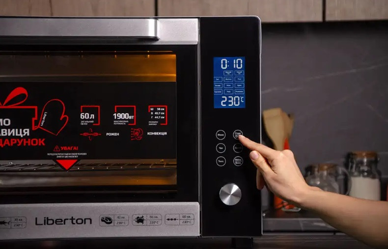 Электропечь Liberton LEO-601E Silver 60 л серебристая Київ - зображення 8