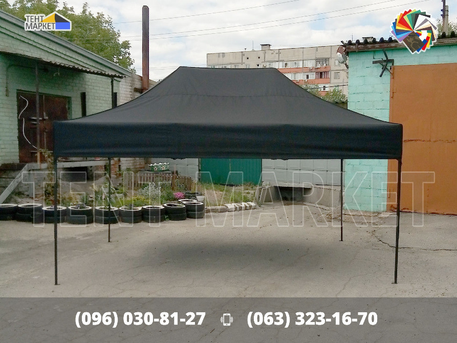 Шатер розсувний 4,5х3 Heavy Line Quality Чорний. Шатри розсувні намети палатки виготовлення тенти Запорожье - изображение 3