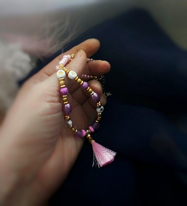 Літні мрії набір прикраси рожевий білий золотистий бузковий намисто чокер сережки Луцьк - зображення 5