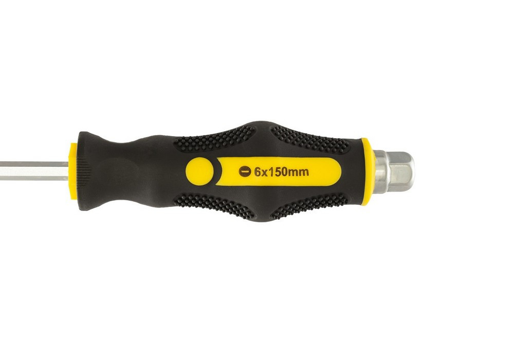 Отвёртка ударная шлицевая магнитная MASTERTOOL EXTERNAL HEX SL6х150 мм ручка с TPR покрытием 49-6615 Харьков - изображение 5
