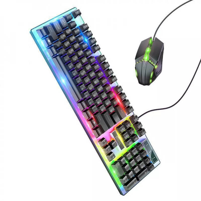 Клавиатура + мышь проводная Hoco GM18 Luminous RGB (English version) Херсон - изображение 7