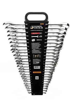 Ключи комбинированные MASTERTOOL SATIN FINISH набор 25 шт (6-28/30/32 мм) CrV DIN 3113 71-2124 Харків