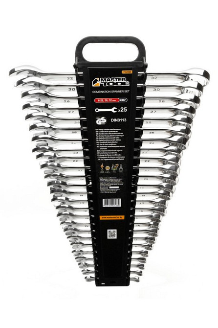 Ключи комбинированные MASTERTOOL SATIN FINISH набор 25 шт (6-28/30/32 мм) CrV DIN 3113 71-2124 Харків - зображення 2