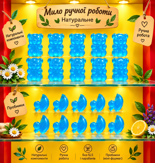 Мило ручної роботи натуральне Прилуки - зображення 1