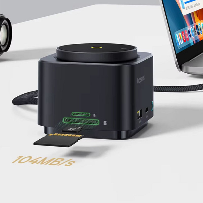 БЗУ+HUB Baseus MagPro Series II 7-in-1 (USB-C to HDMI 4K 60Hz+2USB-А+2C+1SD/TF) (B000729001) Херсон - зображення 4