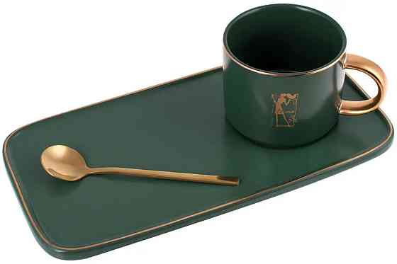 Кухоль з блюдцем Bona Di 984-209 200 мл зелений Киев