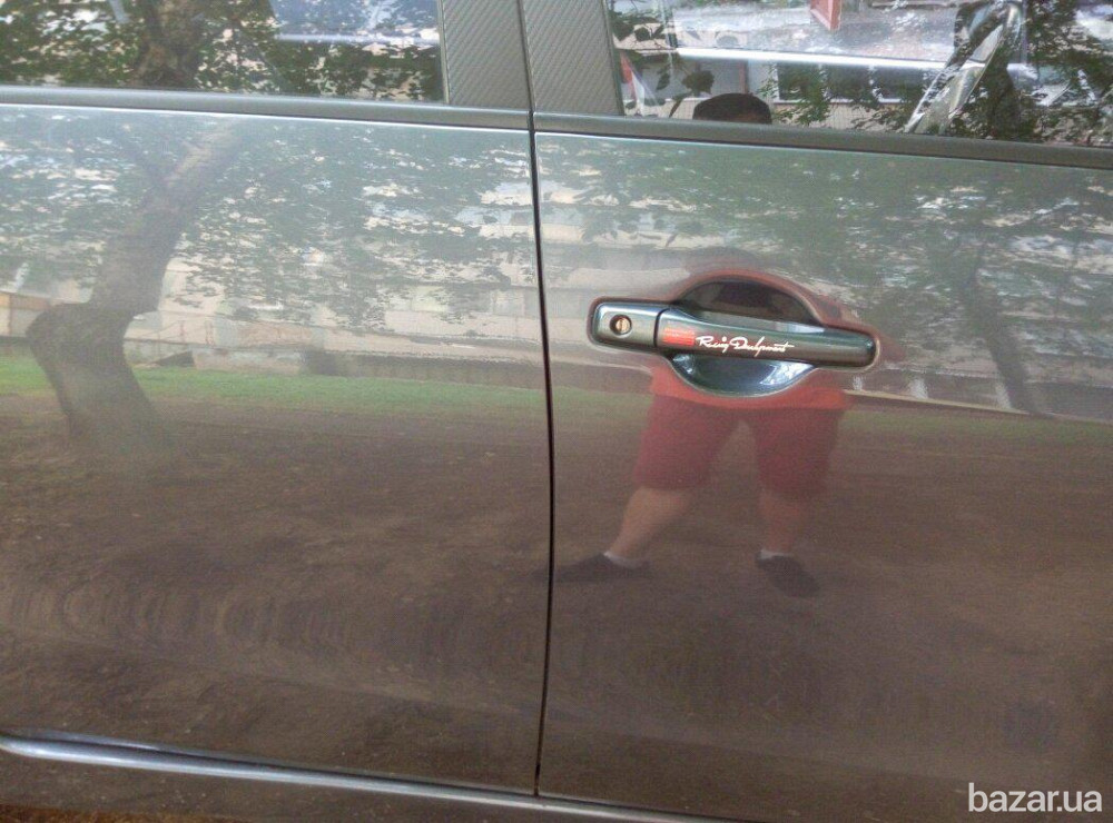 Наклейки на ручки машины TRD номер 7 Белая светоотражающая Бориспіль - зображення 3