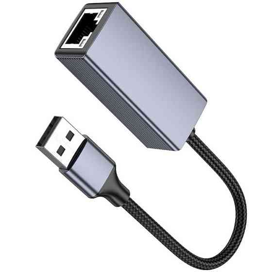 Переходник Hoco UA37 Portable USB to RJ45 1000 Mbs (0.15m) Херсон
